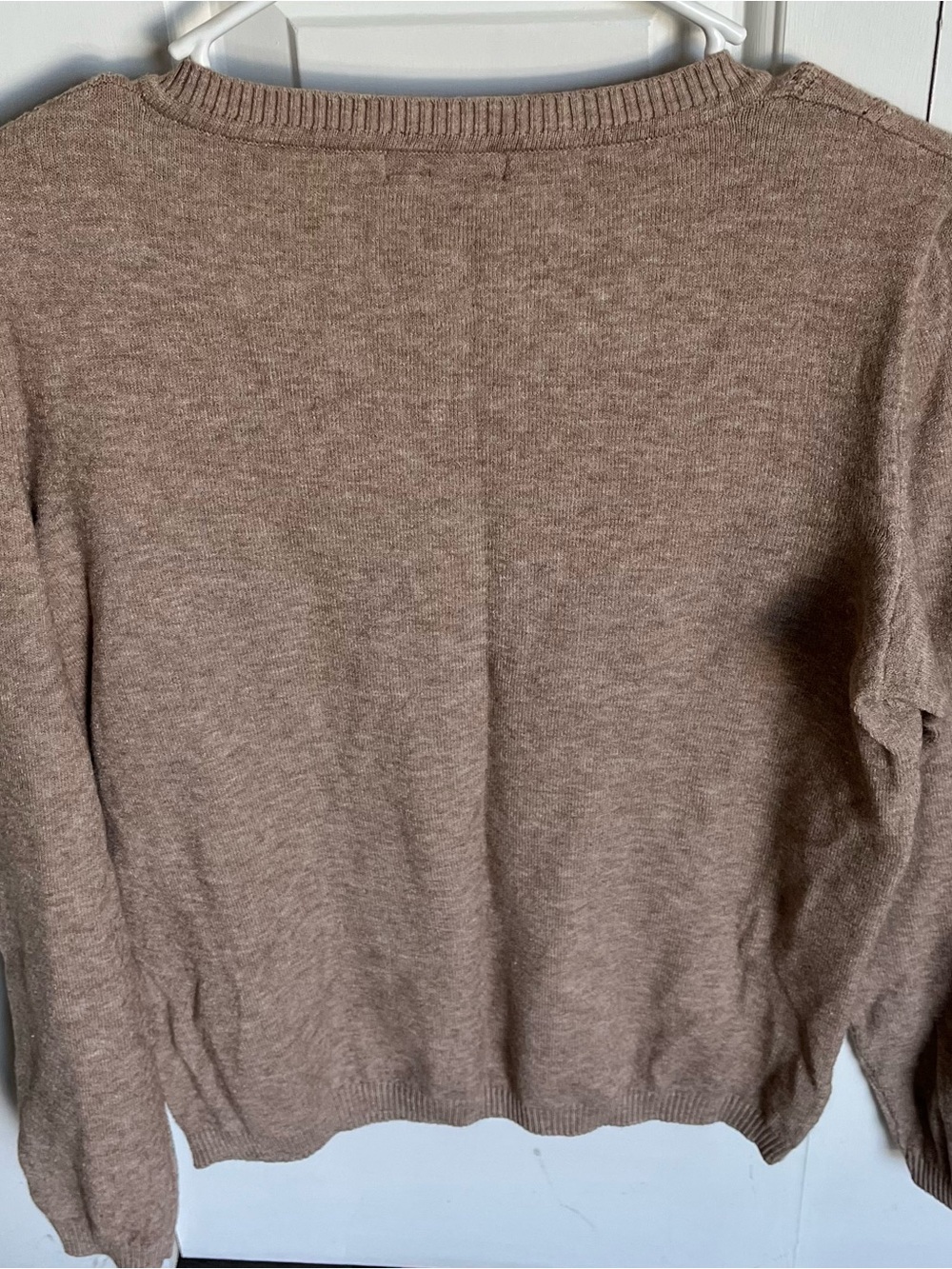 Ofeefan light brown v neck women’s sweater - Picture 2 of 3